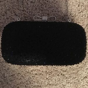 INC black/sparkly clutch with strap