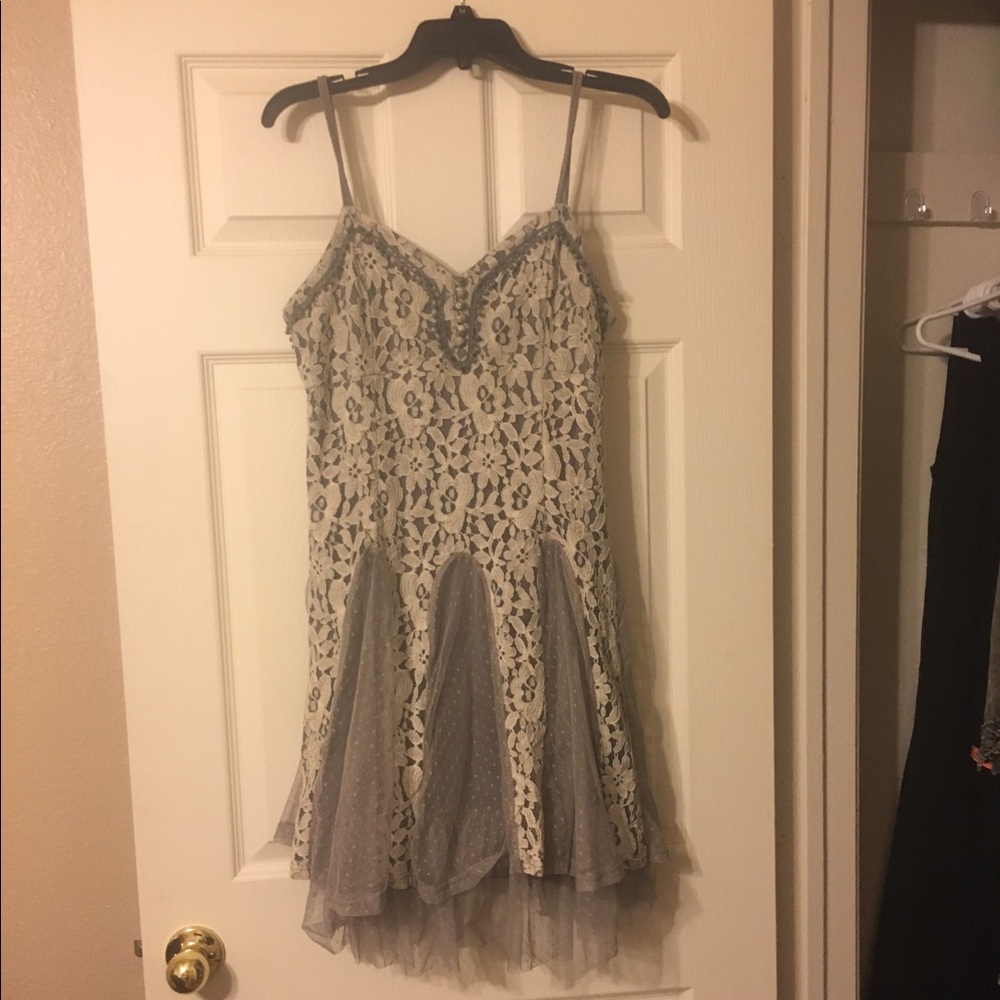 Gray lace dress