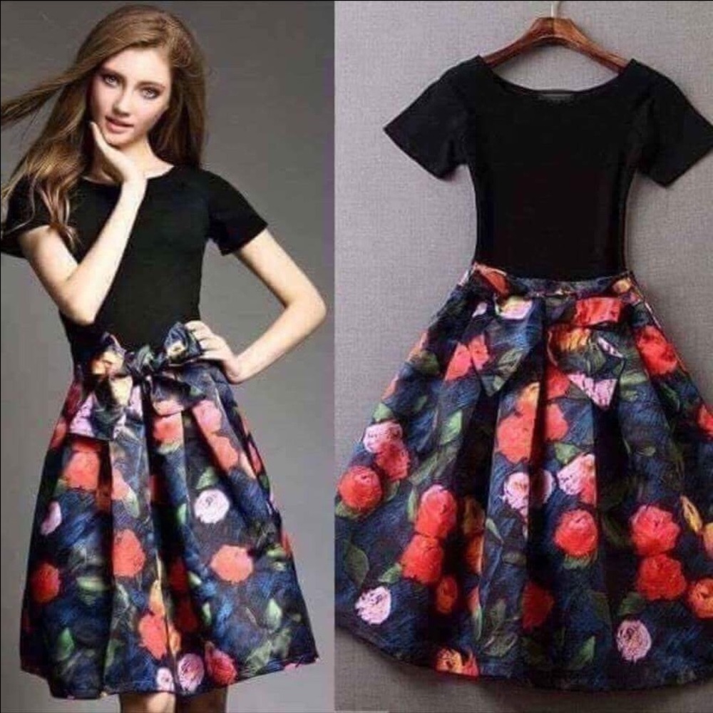 ❗️sale🔥 floral black dress 👗