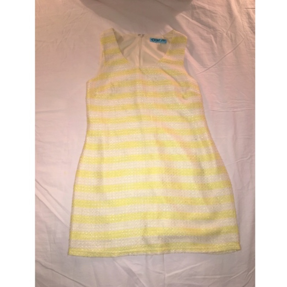 White and Yellow Short Dress