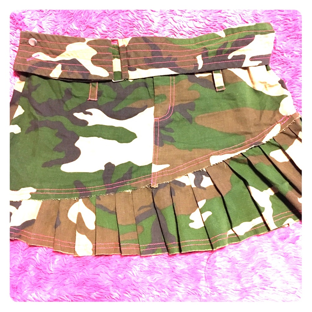Vintage camo print mini skirt 2xl plus