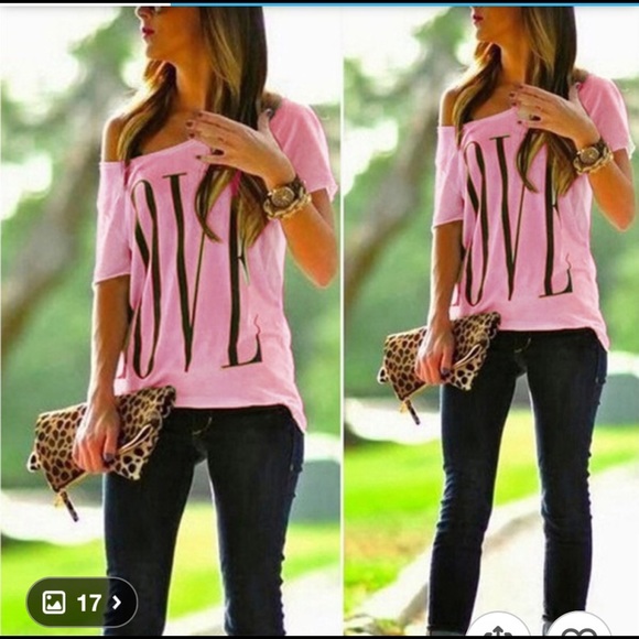 Cute off shoulder top Black or pink - Picture 5 of 8