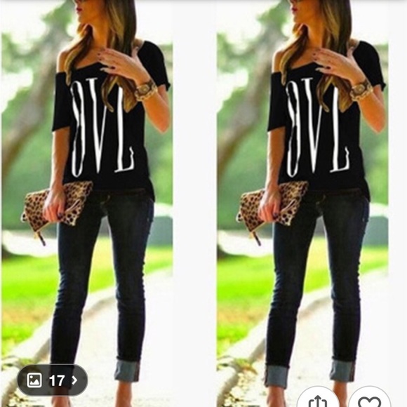 Cute off shoulder top Black or pink - Picture 7 of 8