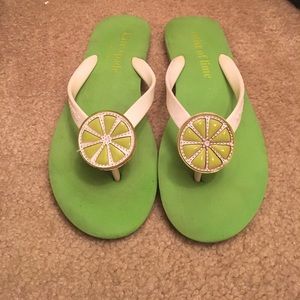 Kate Spade twist of lime Flip Flops