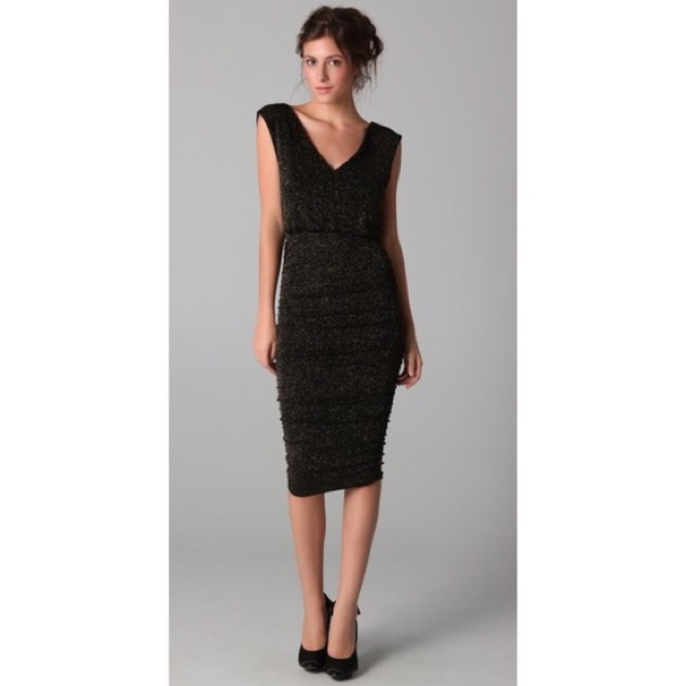 Alice and Olivia -- Ruched Dress with Blue glitz