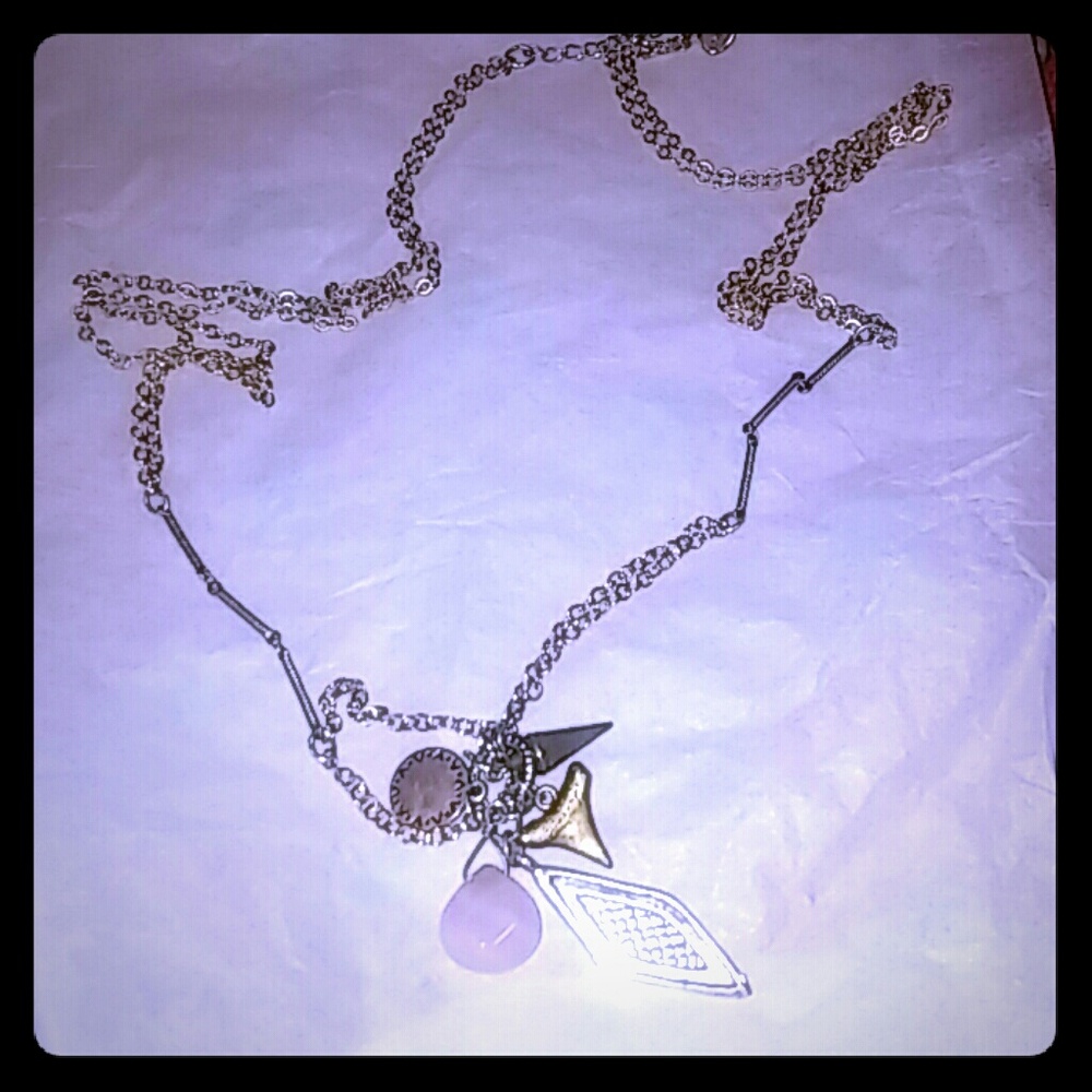 Silver and gold mixed metal necklace 32" long EUC