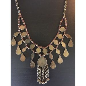 Reversible Boho Brass and Enamel Necklace