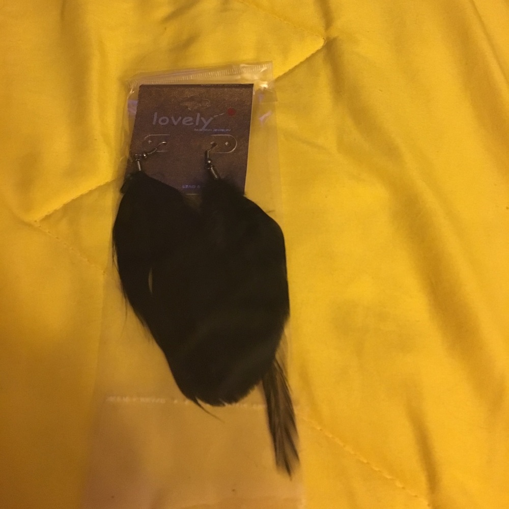 Black leather earrings