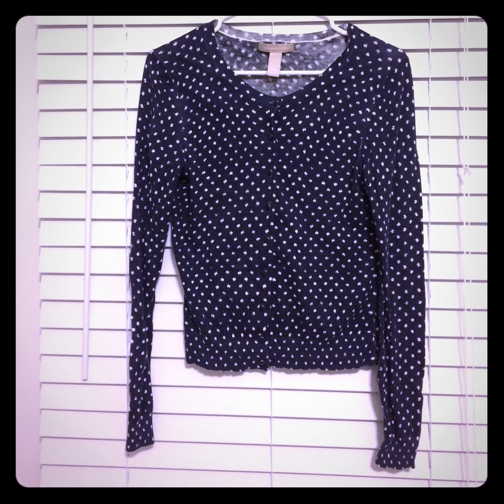 Small polka dot Banana Republic cardigan