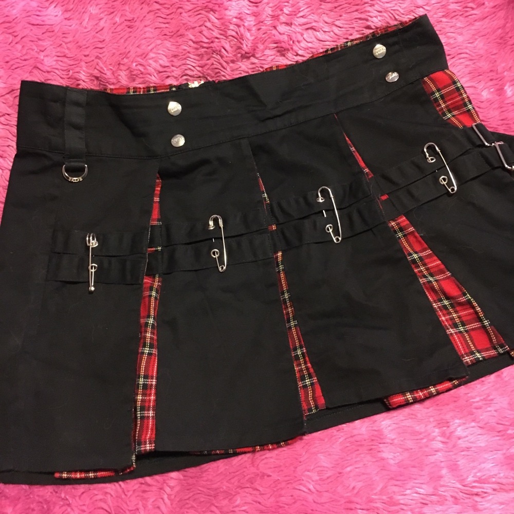 Tripp mini punk rock skirt XL red black plaid