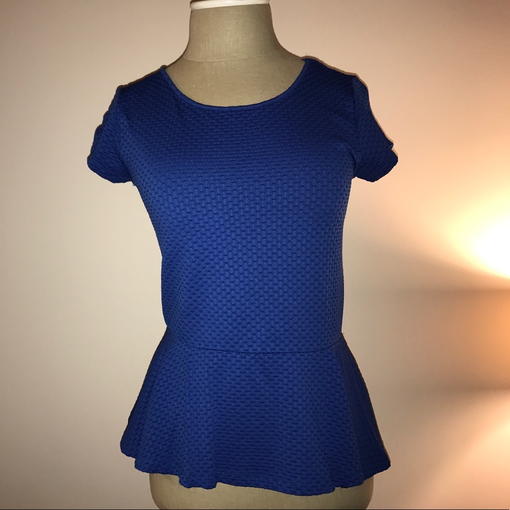 Loft Royal Blue Peplum Top
