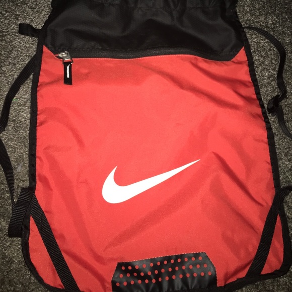 Nike Bags Red Nike Triple Pocket Drawstring Book Bag Poshmark