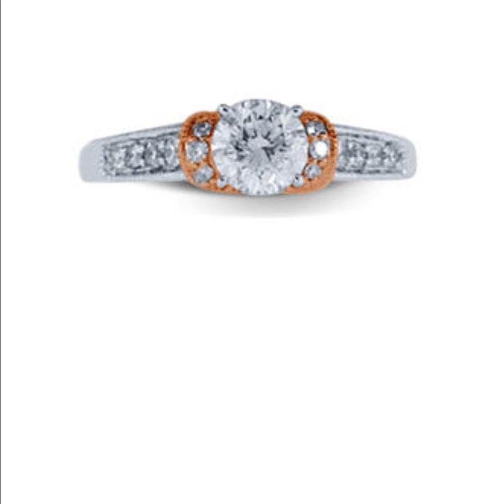 14k two toned engagement ring size 7