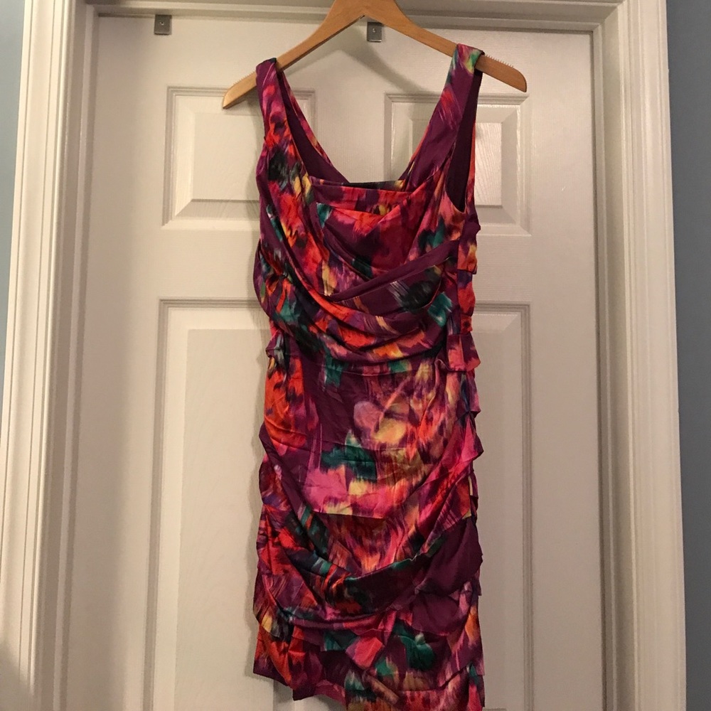 Women's Express Silk Multicolor Sleeveless Dress