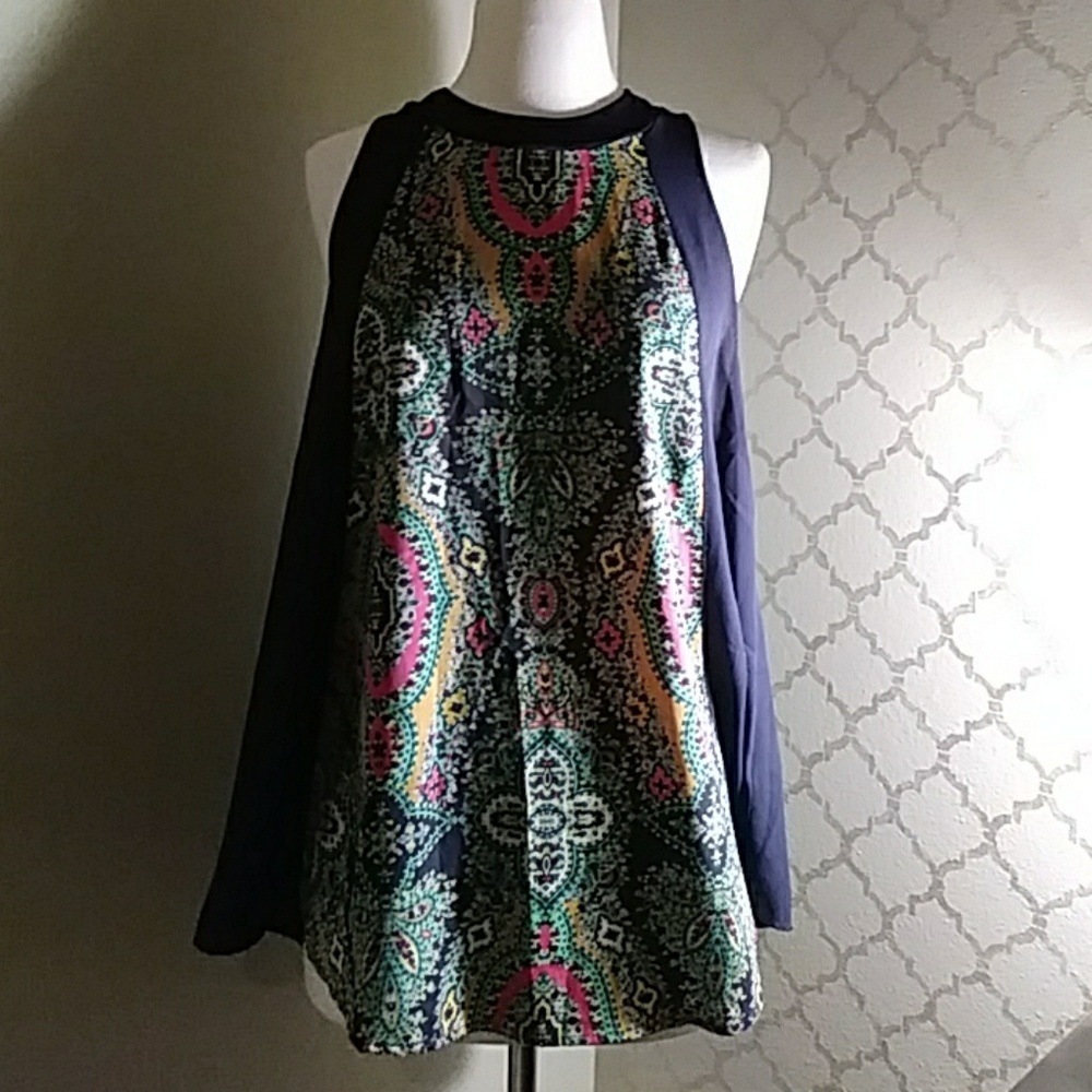 Francesca's Collection Blue Rain Top