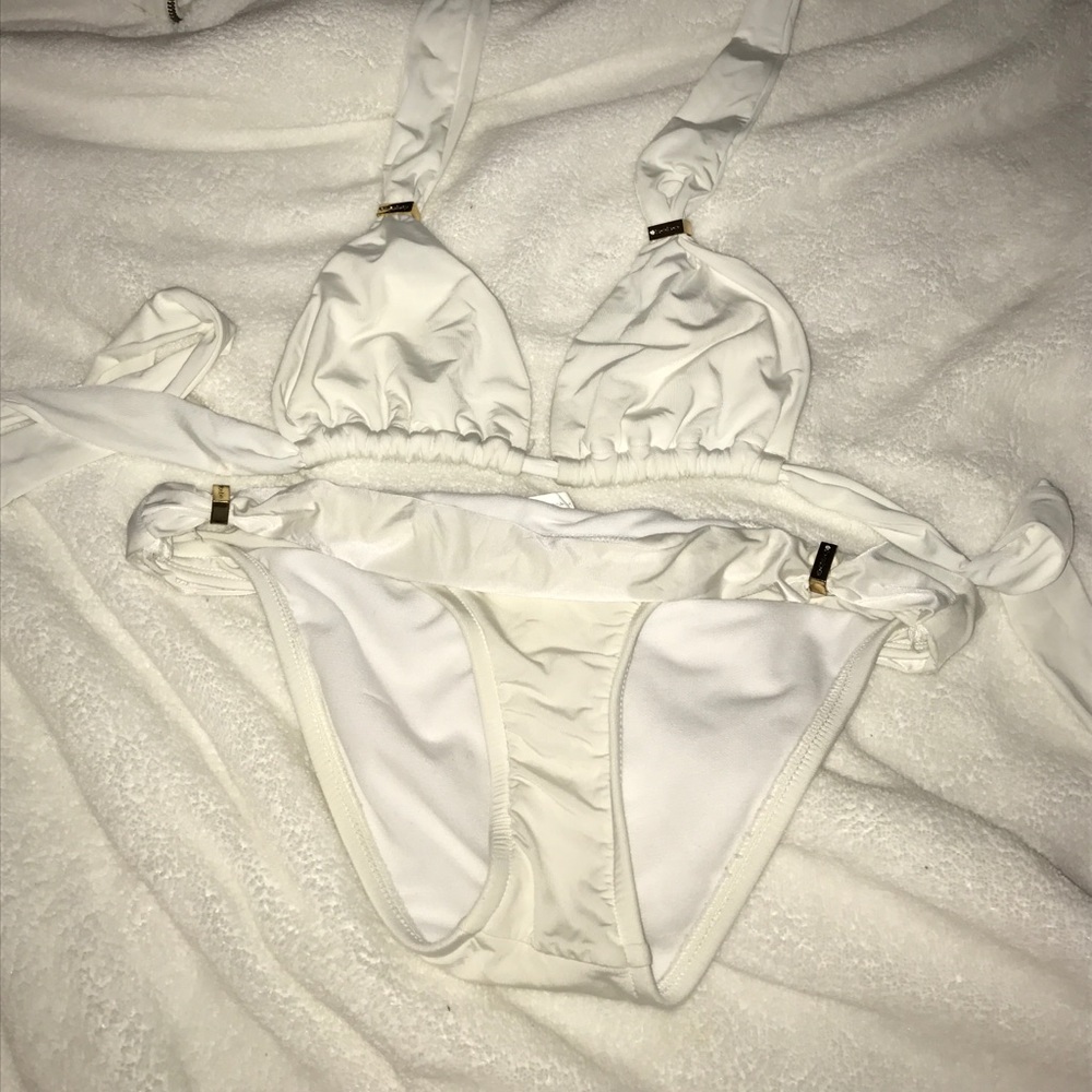 Bebe white bikini, size small!