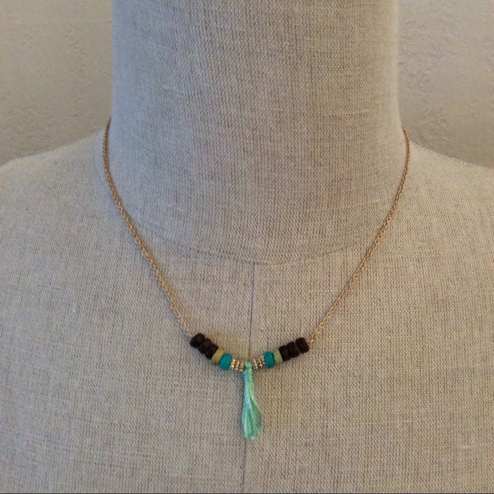 Towne & Reese beaded tassel necklace