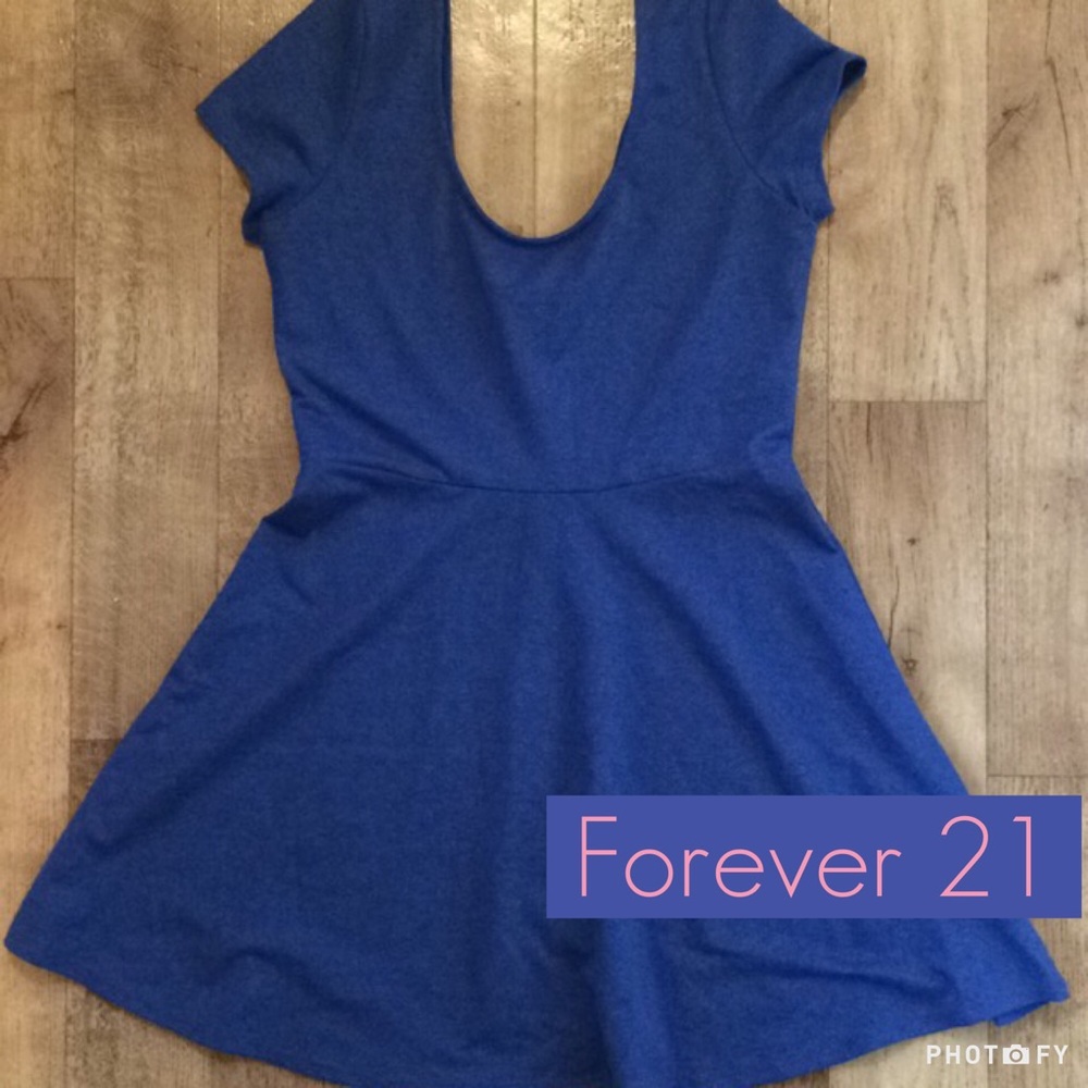 Forever 21 Blue Skater Dress•Size Large