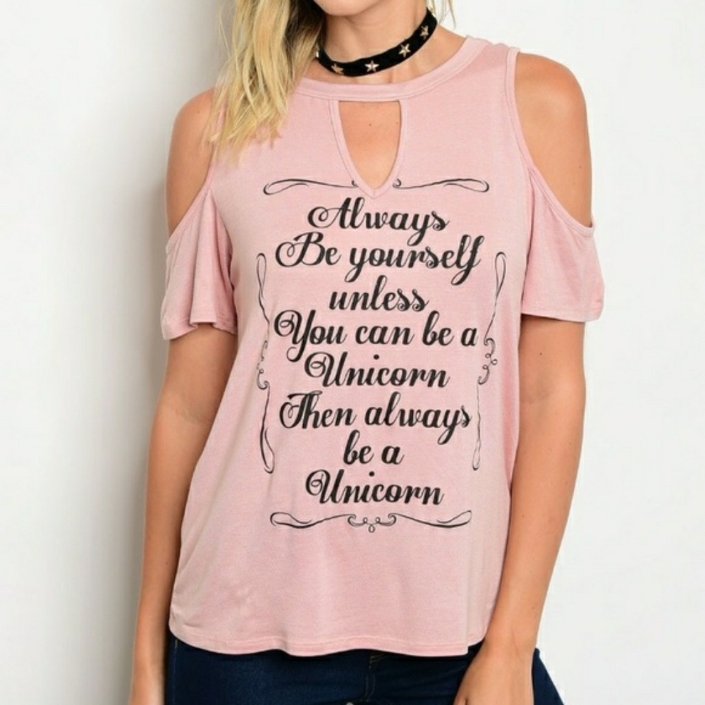 ❣SOLD OUT HP PICK NWT UNICORN MAUVE PINK TOP - Picture 1 of 2
