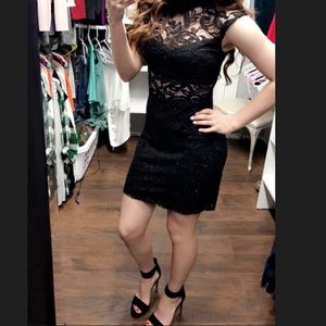 Black sparkle lace dress by Windsor small mini