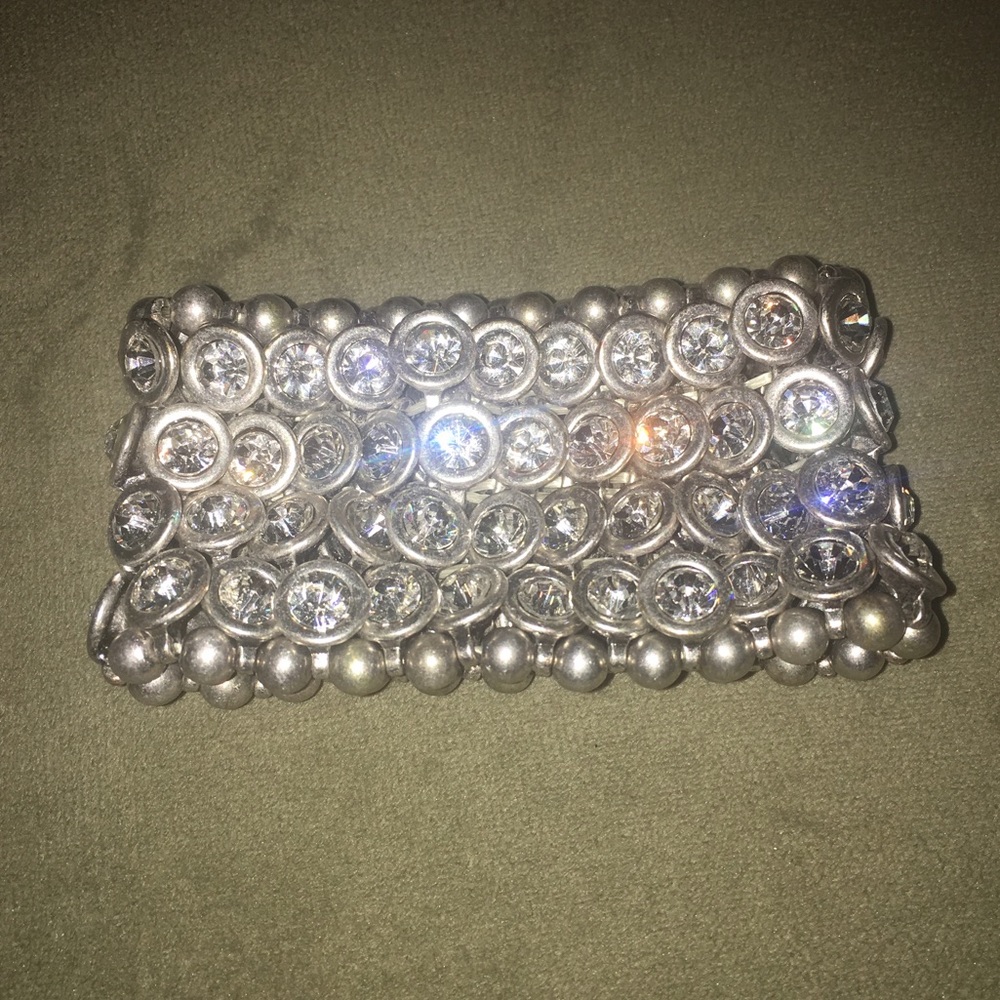 Sparkle Silver Tone Stretch Bracelet