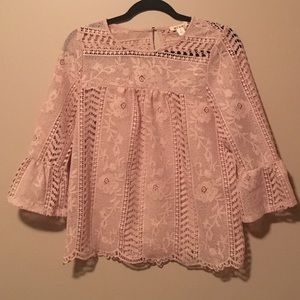 Bell sleeve lace top
