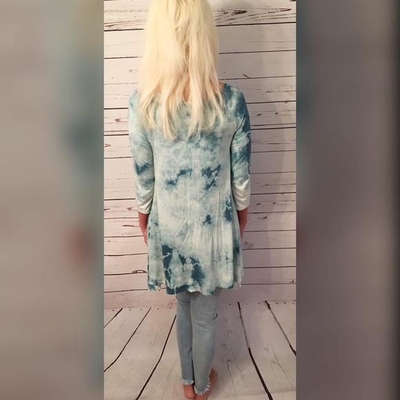 Gorgeous Teal Tie Dye Tunic Dress! LAST ONE - Picture 2 of 2
