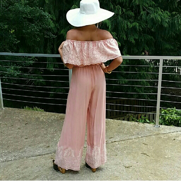 🔴LAST 1🔴 "BOHO BEAUTY" BLUSH PINK JUMPSUIT - Picture 2 of 4