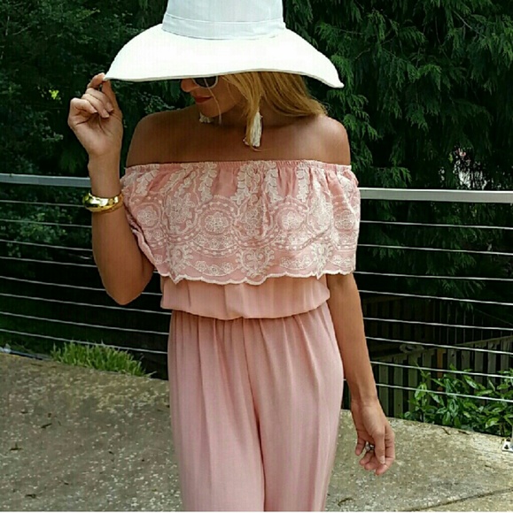 🔴LAST 1🔴 "BOHO BEAUTY" BLUSH PINK JUMPSUIT - Picture 3 of 4