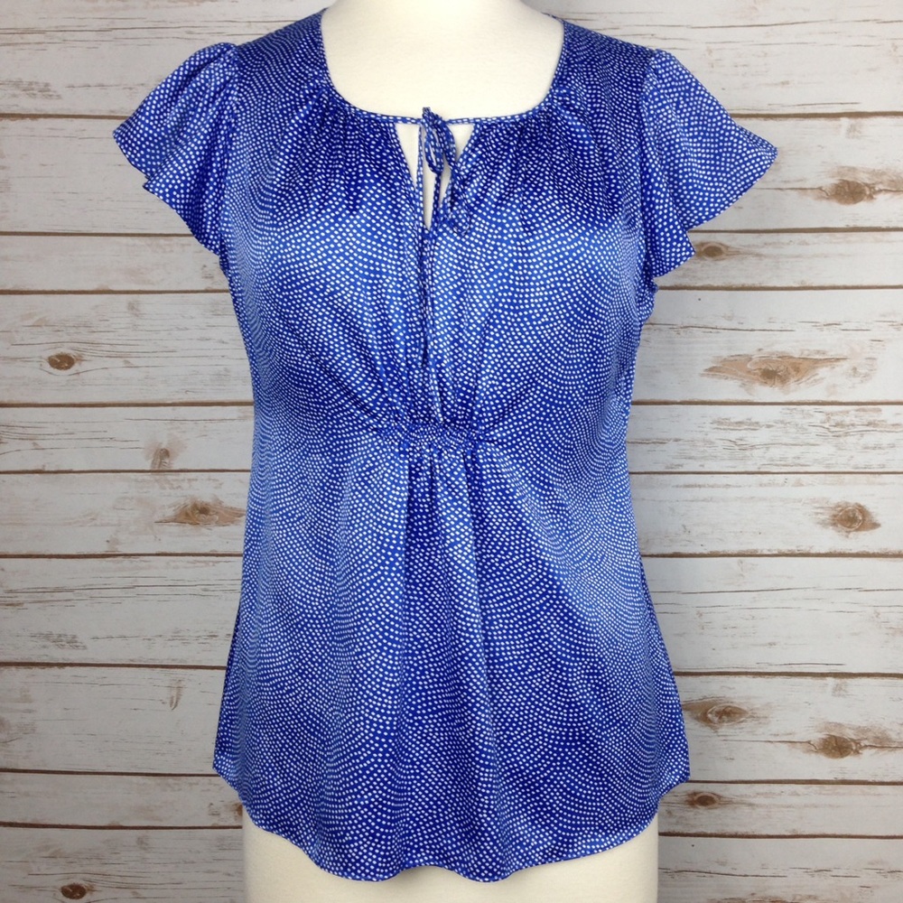 BANANA REPUBLIC Blouse With Cap Flutter Sleeves