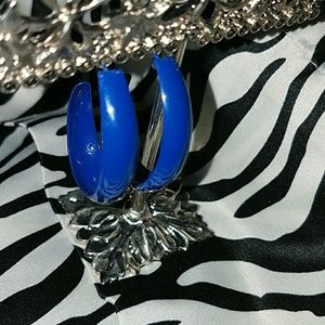 Vintage blue 1970 earrings