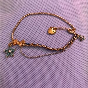 Betsey Johnson nautical gold anklet & toe ring