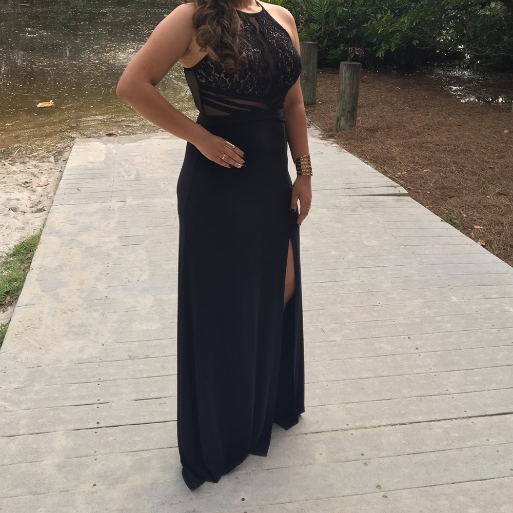Long Sequin Black Dress