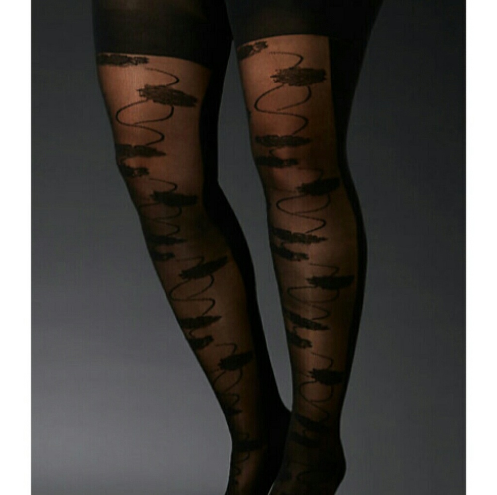 Torrid Floral front paneled tights nwt