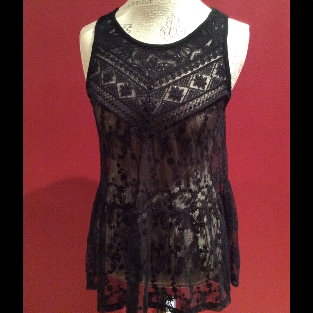 Express Black Lace Sleeveless Top