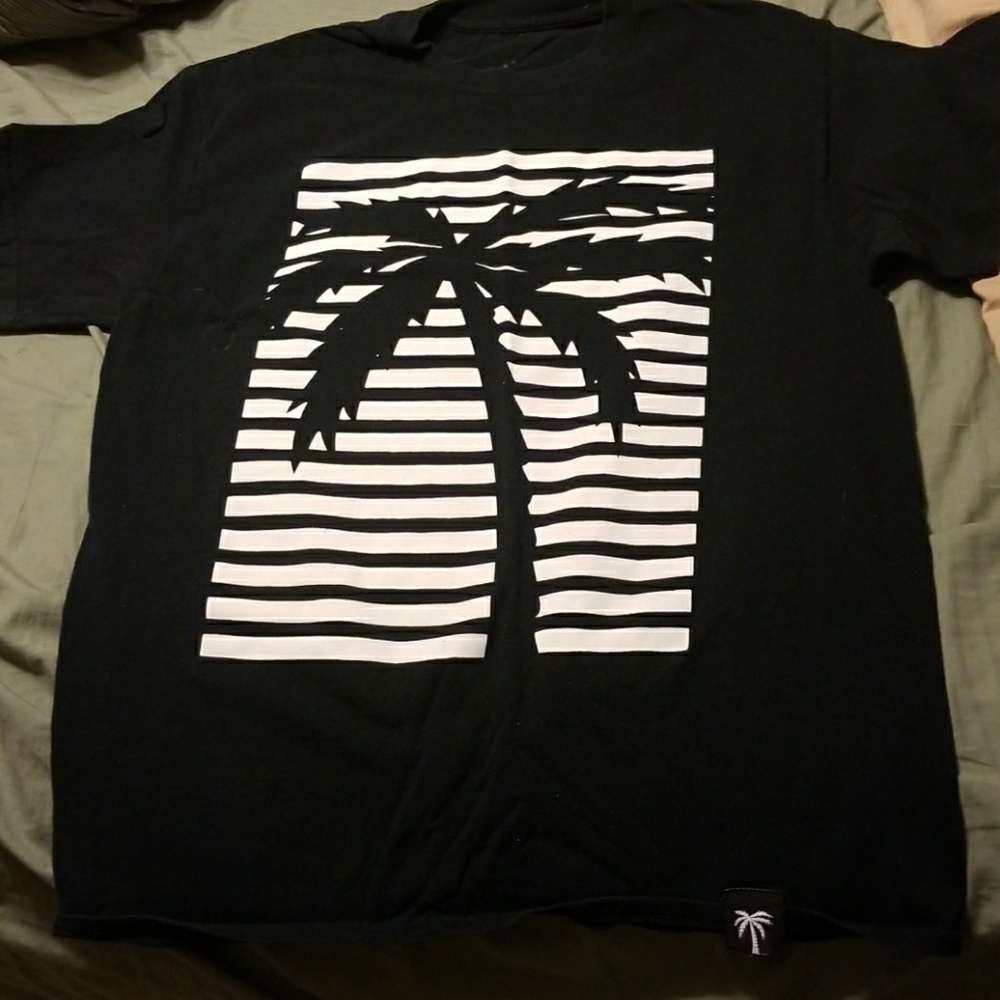 Black Tee with Palm Tree matches my hat in closet