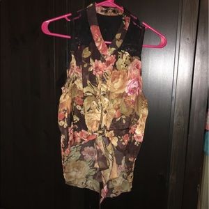 Floral sheer blouse