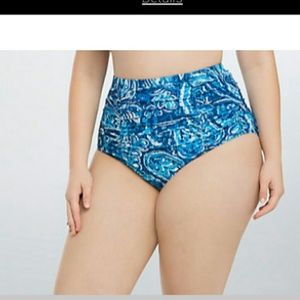 Torrid paisley print high waist swim bottom nwt
