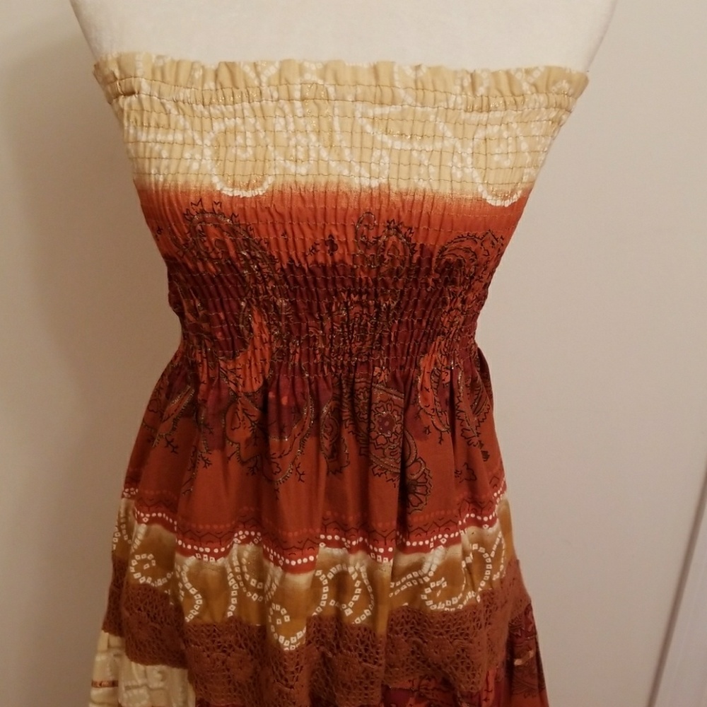 Boutique HOBO Sundress with Gold Accent Threading!