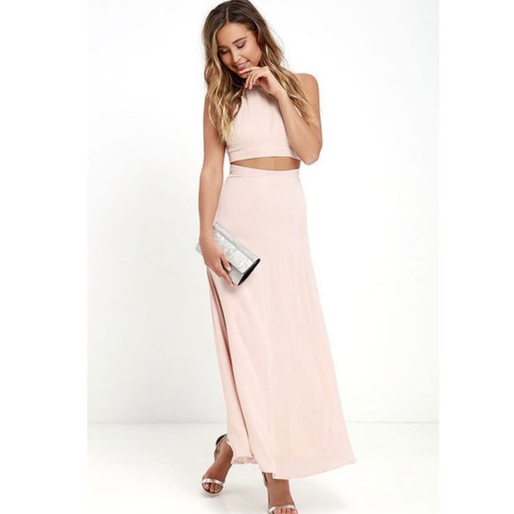 2 piece halter backless cross strap maxi boho set - Picture 2 of 4