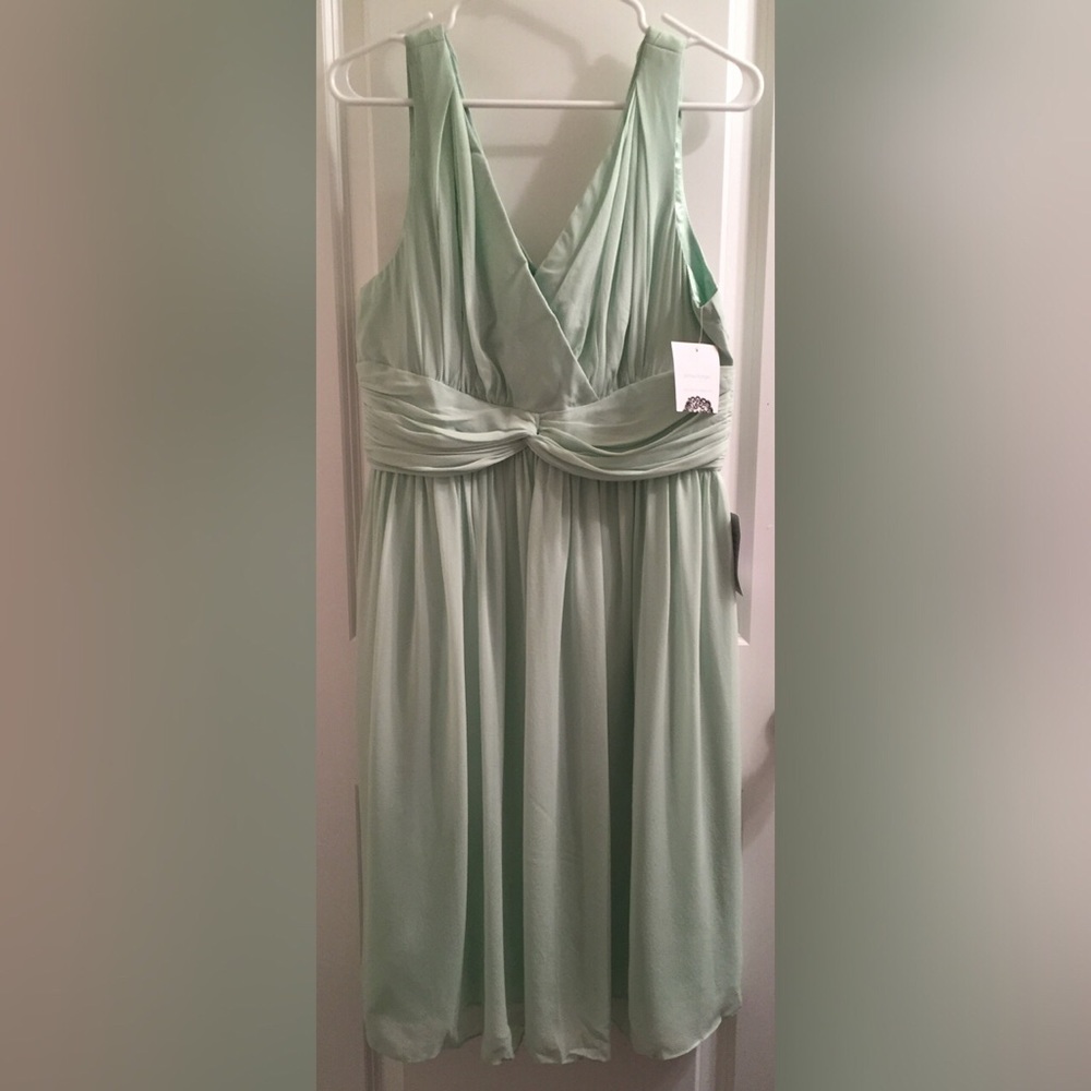 Donna Morgan Candy Apple Silk Bridesmaid Dress