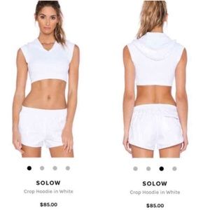 Solow Sport sleeveless cropped hoodie