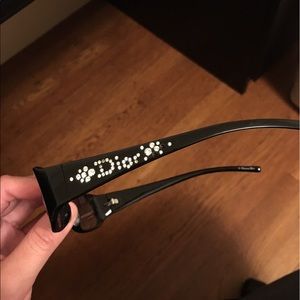 Christian Dior Black Rhinestone Crystal Sunglasses