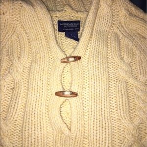 American Eagle cable knit hooded sweater