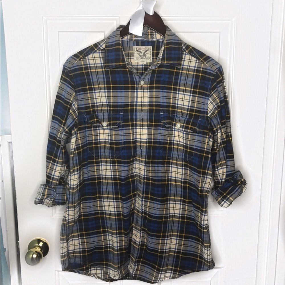 ✨SALE✨ Blue and Yellow Flannel