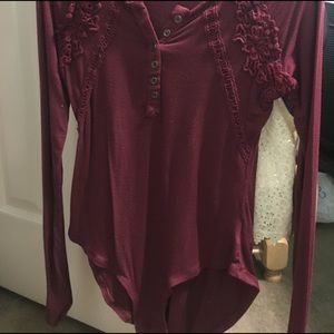 Burgundy  onesie