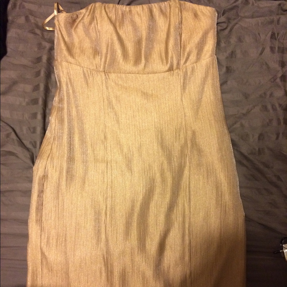Shimmering Gold Strapless Limited Dress