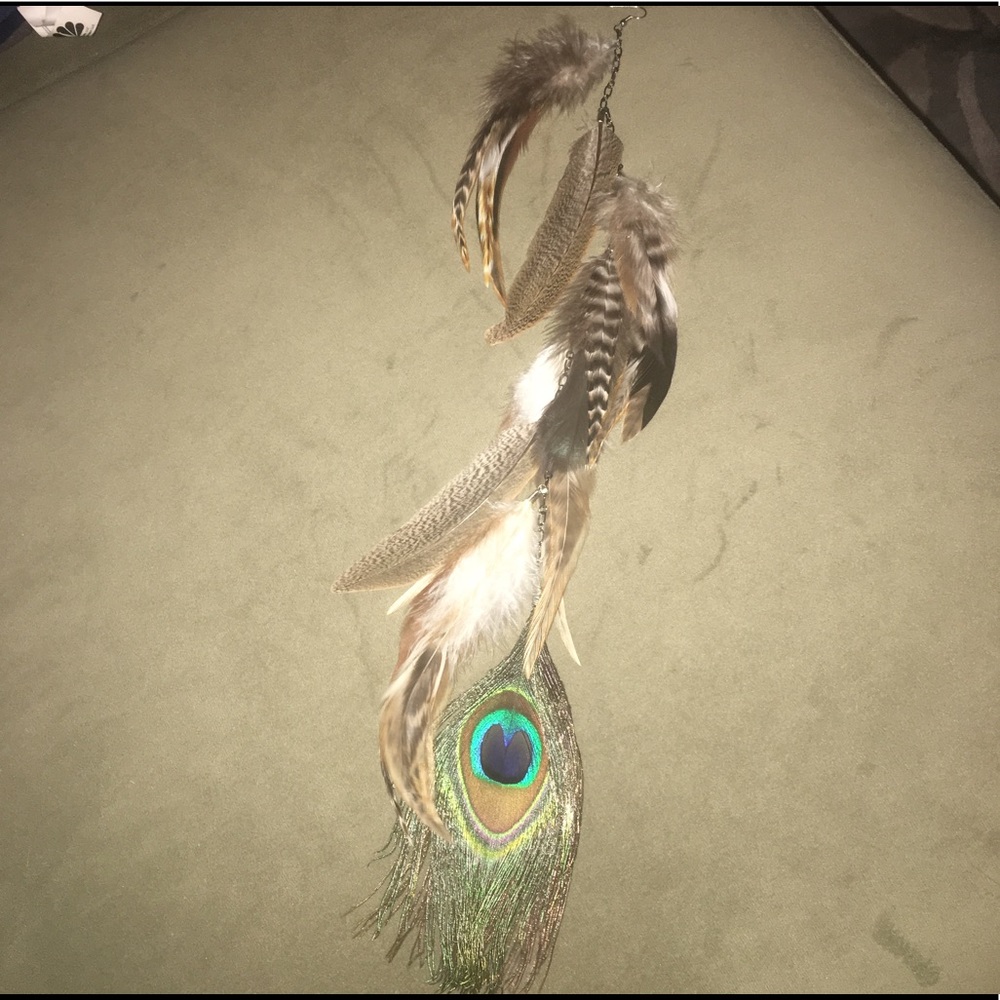 Long Boho Feathers Pierced Earring