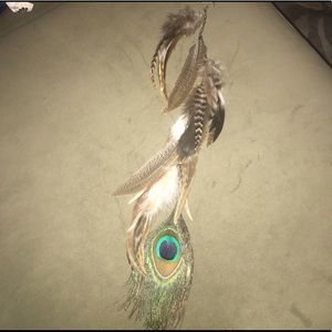 Long Boho Feathers Pierced Earring