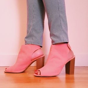 Suede block heels